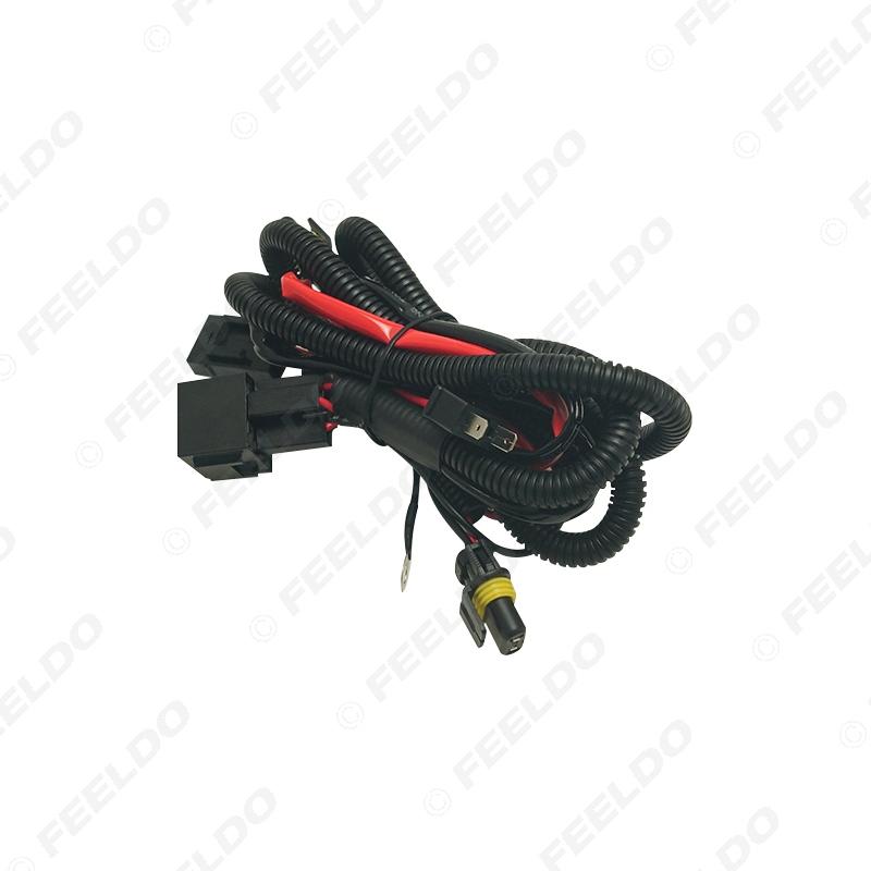 FEELDO Car Auto 12V 35W/55W Conversion Kit Lamp Relay Wiring Harness Wire For H7 HID Headlight Bulbs Wire Adapter #HQ7119