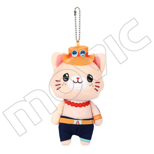 [original] Stuffed One Piece Cotton Pendant With Cat Patch Mask Plush Doll 14cm Luffy Sanji Law Ace Doflamingo Nami Bag Ring Toy