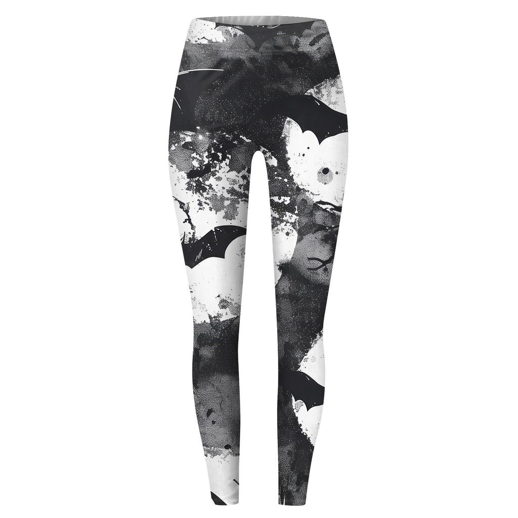 Damenhose mit Halloween-Aufdruck, dehnbare, weiche Hosen, lässige Schlafhose für zu Hause