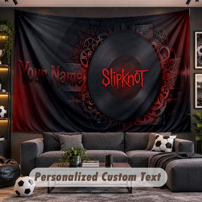 Wall Hanging Tapestry Custom NameSlipknot Pattern Personalized Printed Fabric Wall Decor