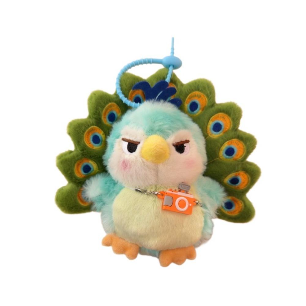 Collection Peacock Doll Plush Keychain PP Cotton Stuffed Animal Bag Pendant Backpack Decoration зелёный