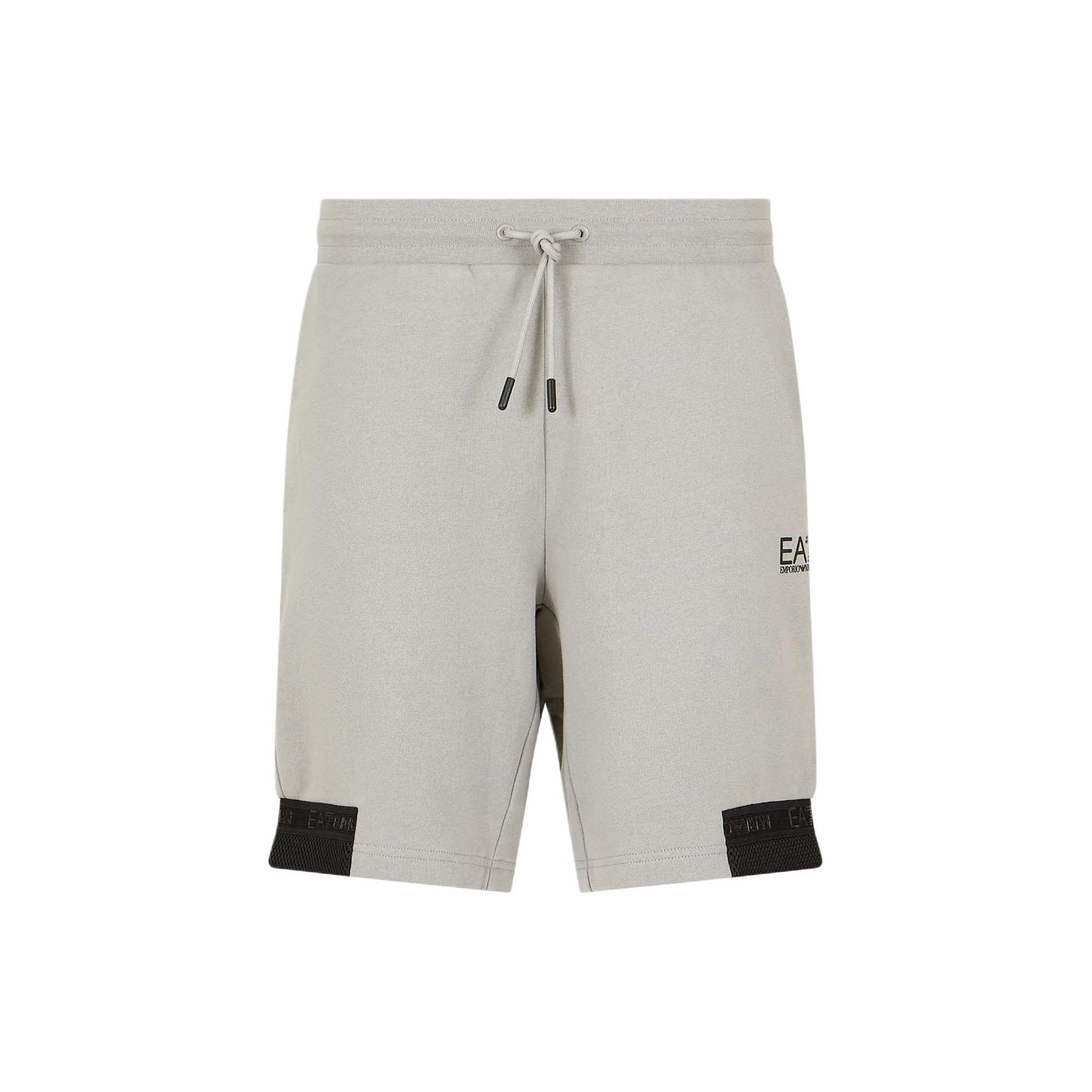 Emporio Armani EA7 SS24 Letter Logo Printed Drawstring Casual Shorts Men shorts Gray 3DPS73-PJEQZ-0923 XS
