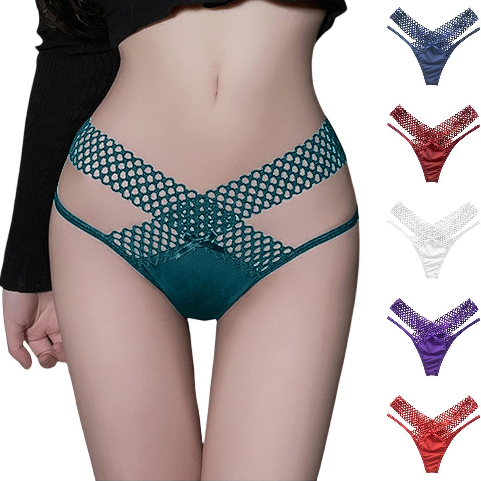 

Women s Loose Casual Hollow Ice Silk Underwear, Low Waist Thong Low Waist Thong Thong One Size білий