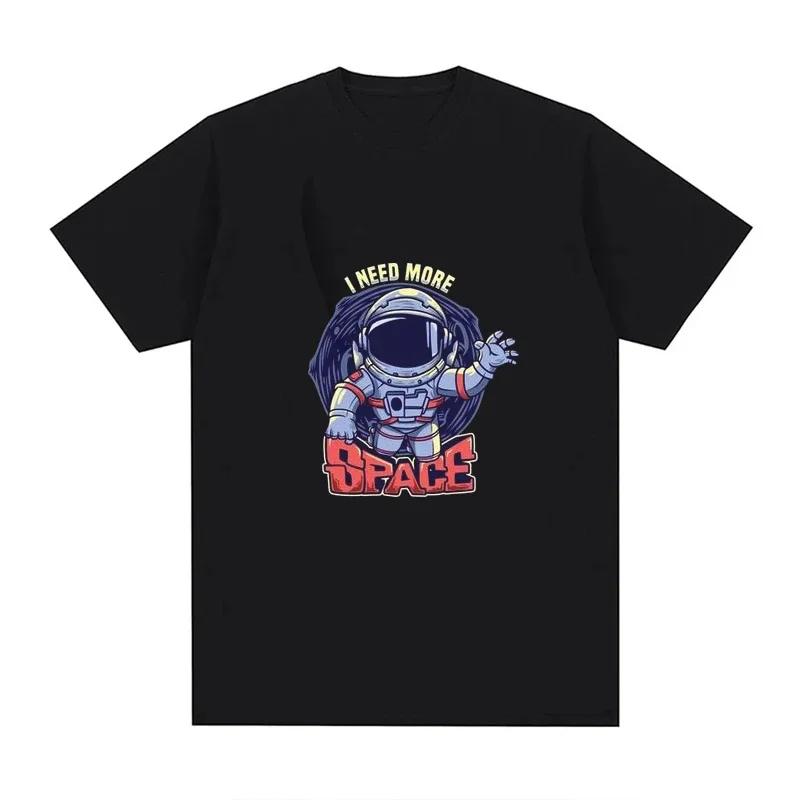 Funny Moon Astronaut T-Shirt Men Women Plus Size Fashion Oversized Breathable O-Neck Casual Streetwear Harajuku Unisex Tees