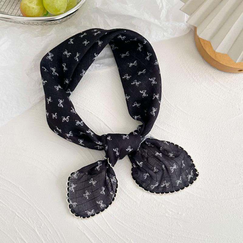 Silk scarf new retro literary cotton and linen square scarf decorative scarf floral headscarf headband multi-purpose scarf small shawl