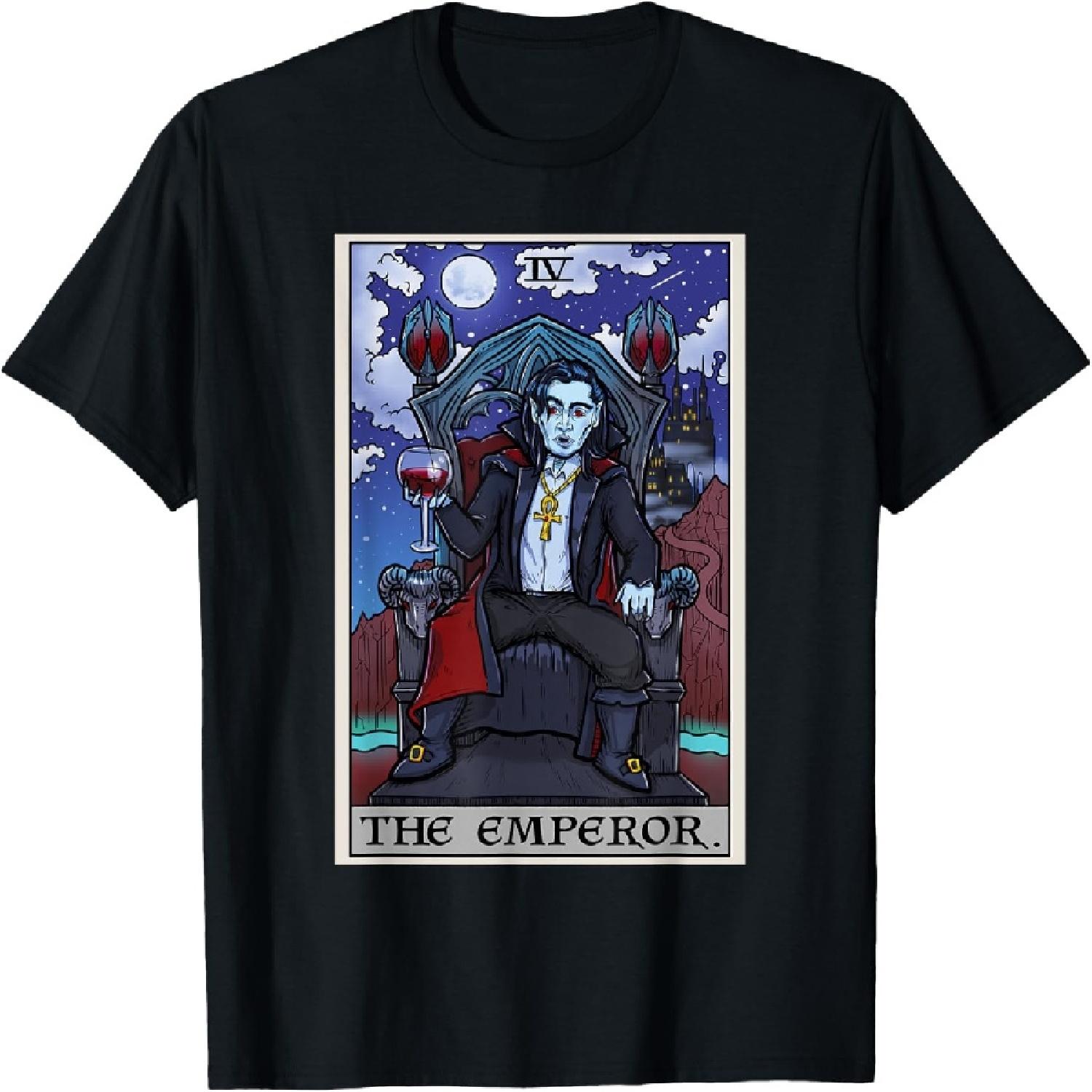 The Emperor Tarot Card Halloween Bram Stoker Count Dracula T-Shirt S