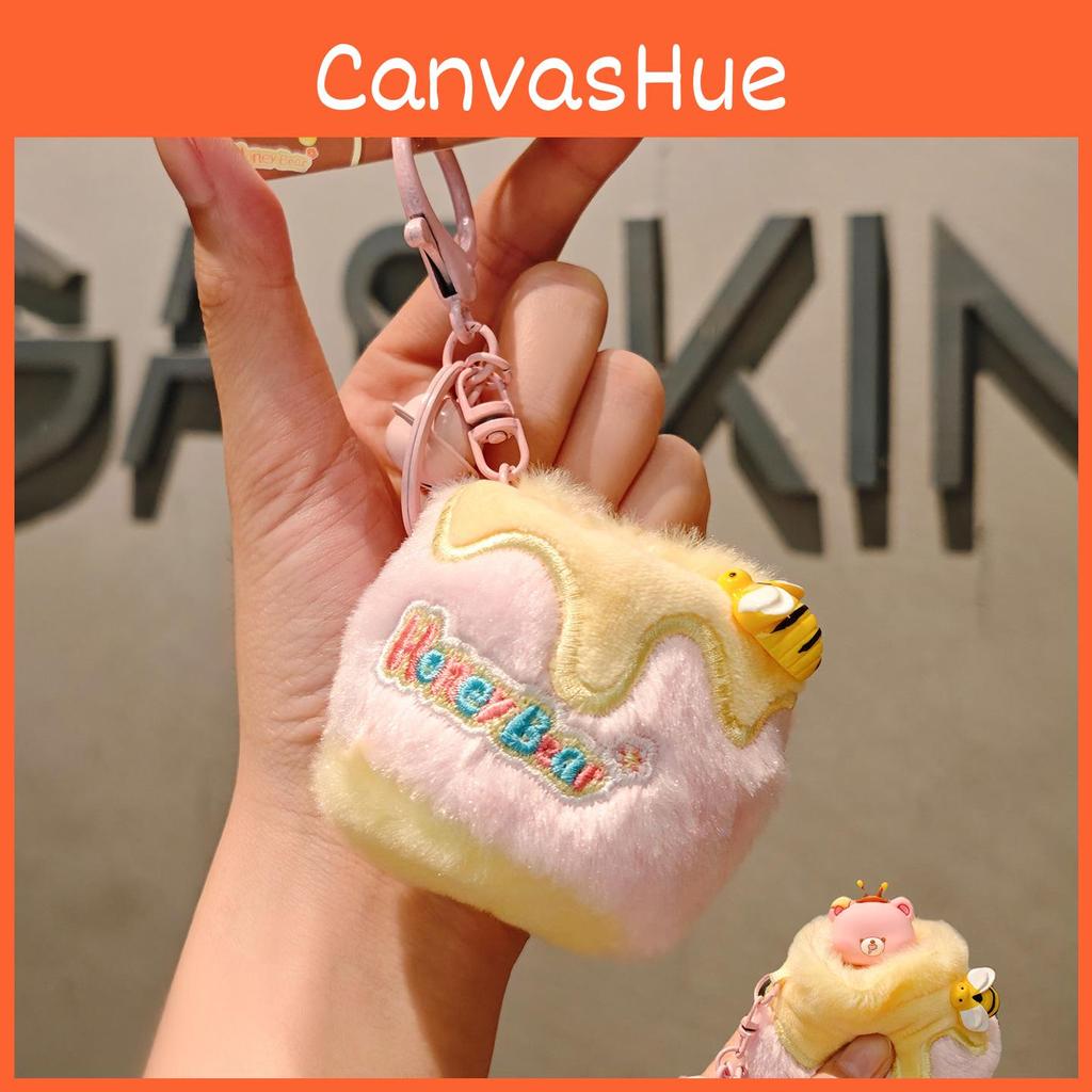Cute Cartoon Honey Jar Teddy Bear Plush Toy Keychain Pendant For Bags And Keys