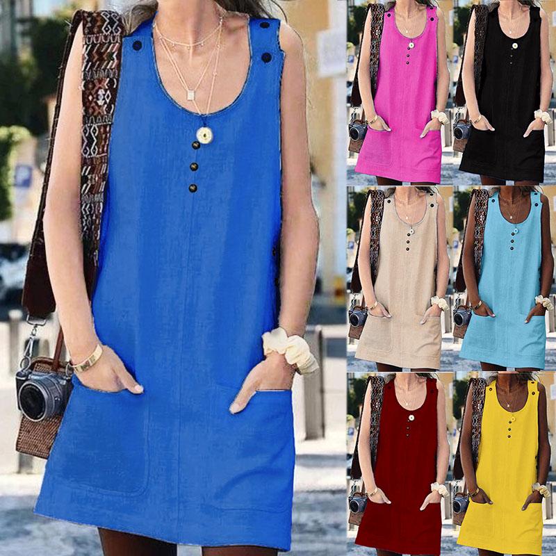 Buy Womens Sleeveless Loose Sundress 