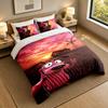 3Pcs Bedding SetCourage the Cowardly Dog Soft Bed Sheet and Two Pillowcases Home Bedroom Decor