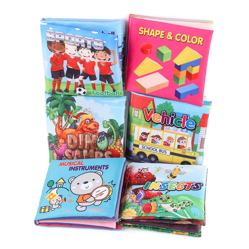 Three-Dimensional Baby Cloth Book Early Education Toy, Can'T Tear Palm Book Early Education Cognition Baby Cloth Book With Sound Paper Set