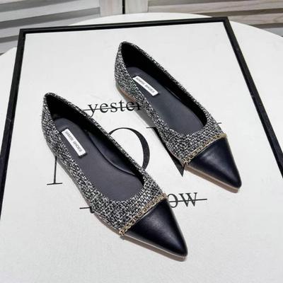 Fashion Flat Shoes for Women 2025 Spring and Autumn Pointed Toe Women New Retro Plus Size Women's Shoes 42 43 44 Ladies Shoes
