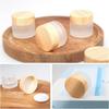 32 Piezas Frascos Vacíos Redondos Vidrio Transparente Mate Contenedor de Cosméticos Botella de Muestra Recargable Caja Tarro para Crema Facial para Maquillaje
