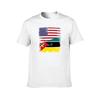 Half Mozambican Flag Design Vintage Mozambique USA Gift TShirt t shirts for man cotton soft man t shirts graphic TShirt