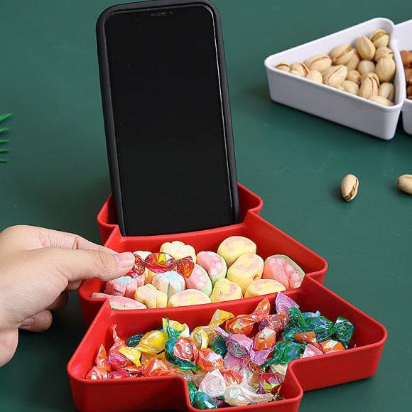 Christmas Tree Plate Snacks Fruit Plate Christmas Fruit Plate Divided Tableware Christmas Tableware Children's Anti Drop