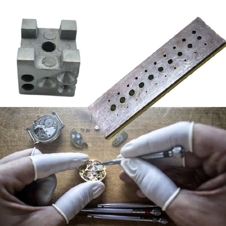 Multisize Hole Metal Drill Holder 30 Hole Drilling Base Stake for Watch Jewelry Repair Work Punching Tool Repair Kits