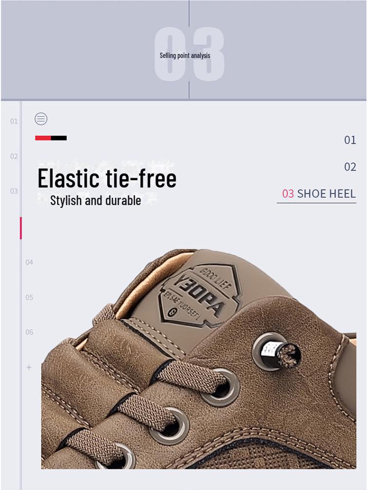 2024 Men's Trendy Soft-Soled Leather Sneakers - Versatile Spring & Autumn Casual Footwear