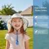 Kids Wide Brim Sun Hat Solar Rechargeable Fan Neck Flap Uv Protection For Summer Beach Activities