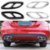 For Mercedes Benz A/C/E/B/GLC/CLA/CLS Class Car Exhaust Tip Muffler Pipe Cover 4 Outlet Tail Pipe Rear Diffuser Cover 2Pcs