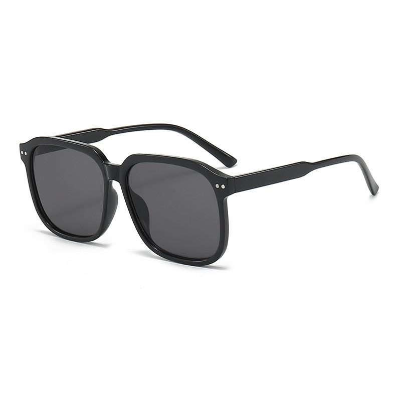 Men Big Frame Rectangle Sunglasses With Uv400 Lens For Outdoor Sports And Travel BlackFrameBlackGrayLenses