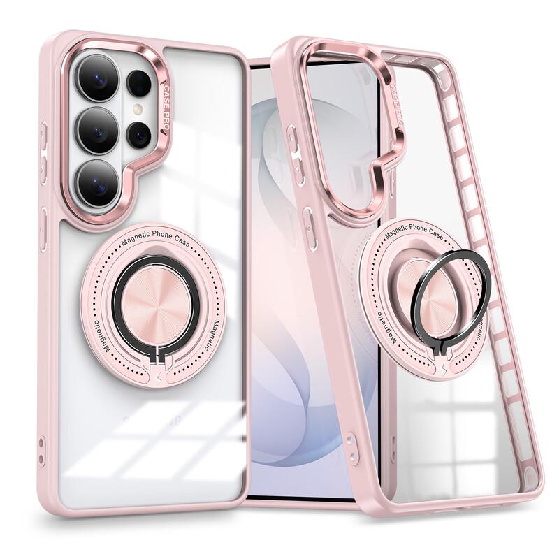 CAXITON Magnetic Ring Stand Transparent Case for Samsung S25 Plus