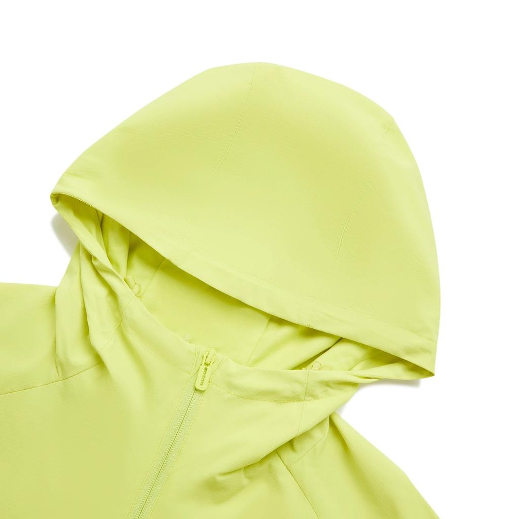 Li-Ning Comfortable Casual Water-Resistant Three-Dimensional Cut Fleece Lined Hooded Zipper Windbreaker Men Outerwear Yellow Green AFDU089-9