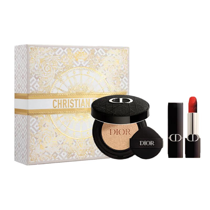 

DIOR Lipstick Fierce blue gold lipstick velvet #999 3.5g + soft and shiny 1N air cushion core 13g + embroidered outer box core синий