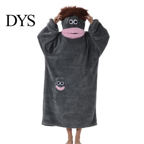 Morbida Calda Tuta da Casa, Coperta Indossabile con Cappuccio Creatura dalla Grande Bocca, Felpa Larga in Pile con Cappuccio Peluche per Donna Uomo, Mantello Cosplay Invernale con Bottoni