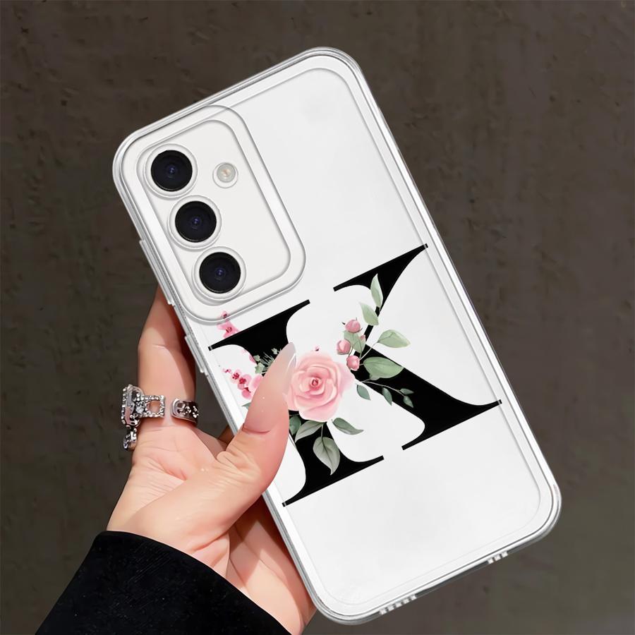 Flower Letters Phone Cover Case for Samsung Galaxy A57 A34 A35 A55 A52 A14 A16 A36 A37 A56 A54 A15 A25 A51 A52 A17 A26 A24 A23