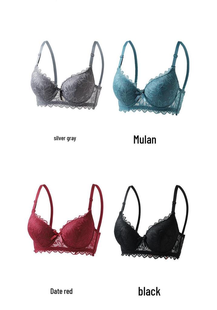 Sexy Lace Underwire Push-up Bra - Breathable Thin Cup Lingerie for Women