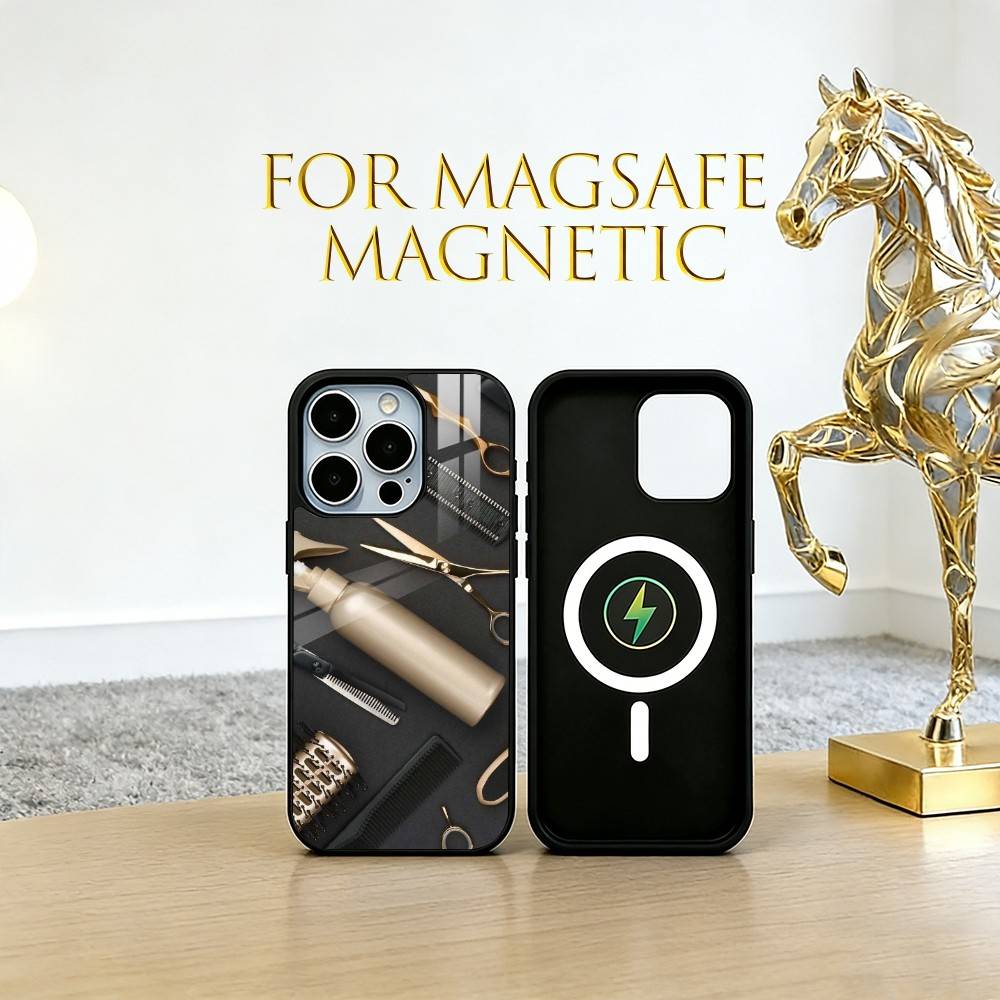 Barber Shop Hair Stylist Salon Phone Case For iPhone17,16,15,14,13,12,11 Plus,Pro Magnetic with Magsafe Wireless Charging
