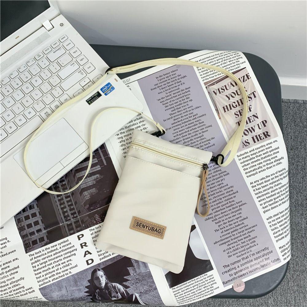 

Adjustable Strap Mini Nylon Shoulder Bag Zipper Mobile Phone Bag Coin Purse чёрный