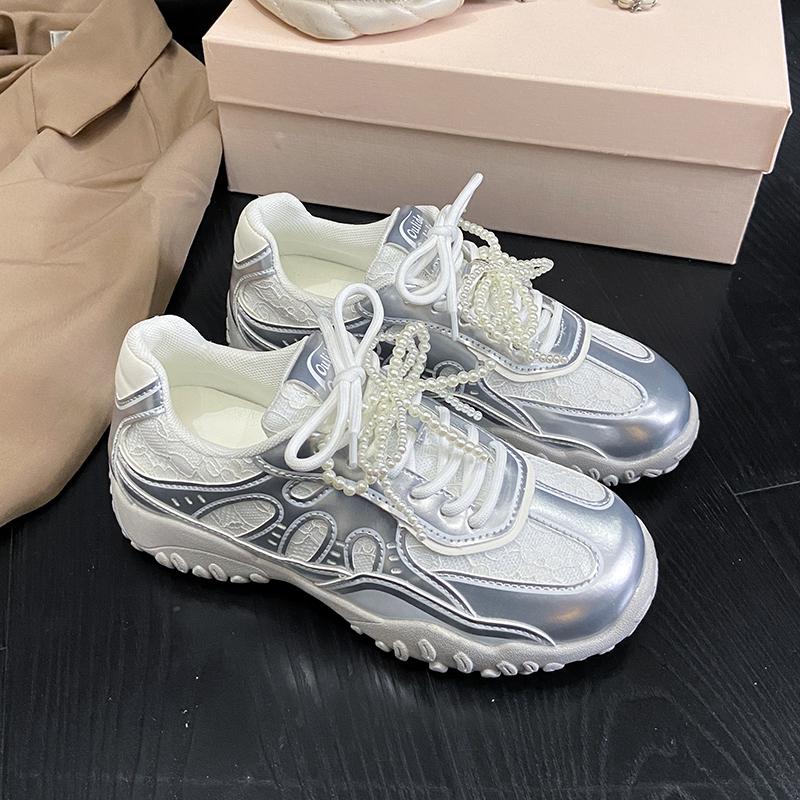 Fashion Women's Versatile Sneakers New Fashionable Leisure Breathable Footwear Comfortable Lace Up Dance Sports Shoes Sapatos Feminino