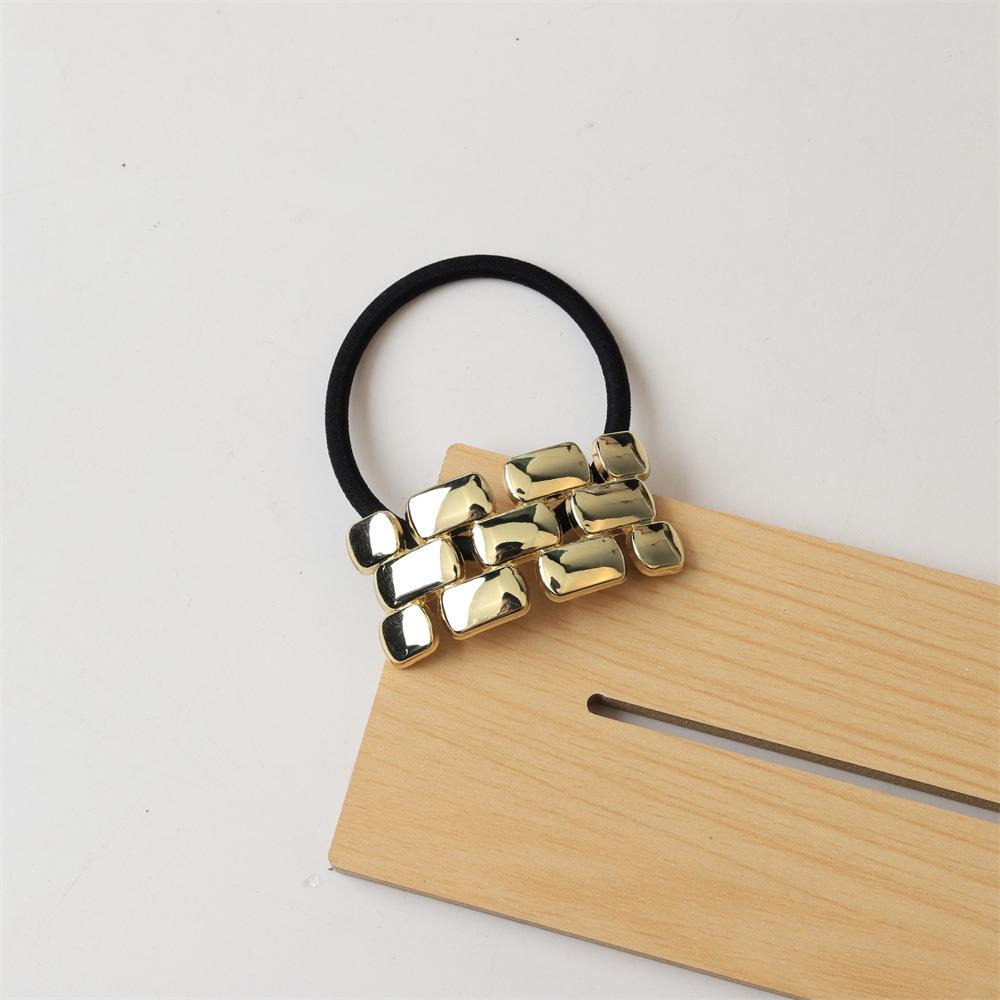 Shiny Alloy Hair Rope: Durable, Color-Retaining Elastic Hair Accessory for Women