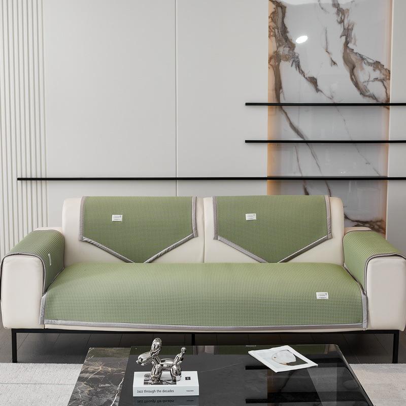 Waffel Sofakissen Sommer Eis Seidenmatte Sitzkissen Neu Gerade Reihe Sofabezug Rutschfeste Abdeckung Stoff Handtuch