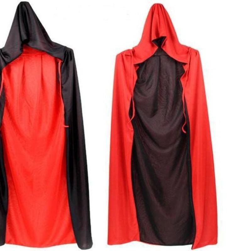 Halloween adult children cape wizard robe reaper vampire cosplay costume black and red cape