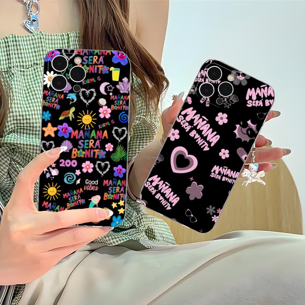 Karol G Latino Mobile Cell Phone Case for iPhone 17 16 15 14 13 12 11 X XR XS Air Pro Max Plus Mini Clear Colorful Cover Pretty