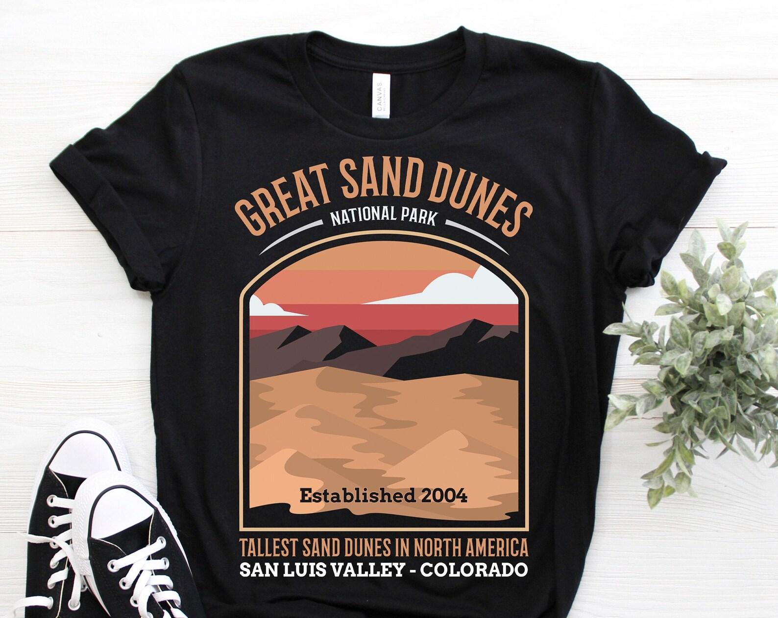 Great Sand Dunes National Park US Vintage T-Shirt, USA Colorado Parks Lover Gifts, Adventure Outdoors, Camping Hiking, Backcountry Travel, 150