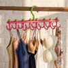 16 Hooks Camisole Bra Hook Plastic Tie Belt Hanger Portable Clothes Drying Rack  for Laundry Room