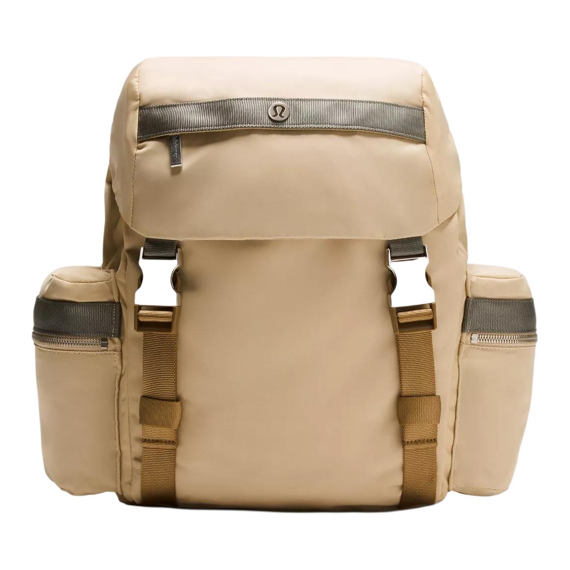 Lululemon 14L Wunderlust Drawstring Buckle Closure Convenient Storage Nylon Backpack Mini Unisex Backpack Light-Tan Brown Gray-Green LU9B23S-062534 Light Camel  & Brown  & Gray  & Green,Mini