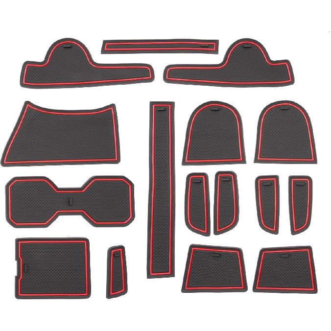 SXCY for - Jeep Renegade Accessories Renegade Door Slot Mats Cup Holder erts Liner Coasters Console erts Liner Waterproof Mats (red)