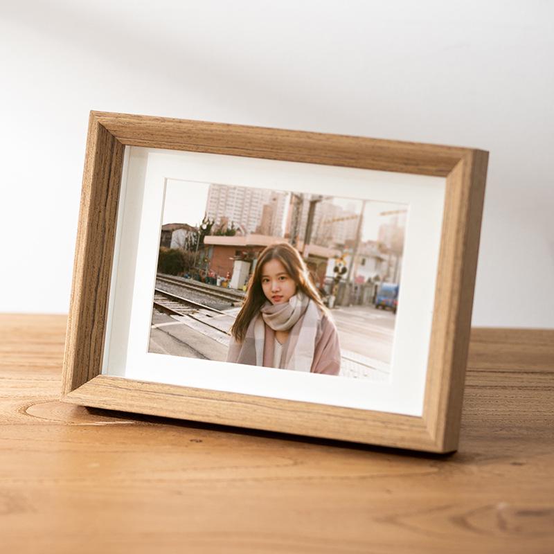 Hollow Wooden Photo Frame - 6x8, 10x12, A4 Sizes - Nordic Style Table Stand & Wall Hanging