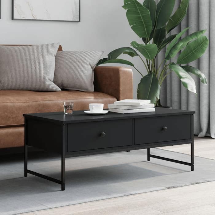 VidaXL Coffee Table Black 101x49x39.5 Cm Engineered Wood 837737