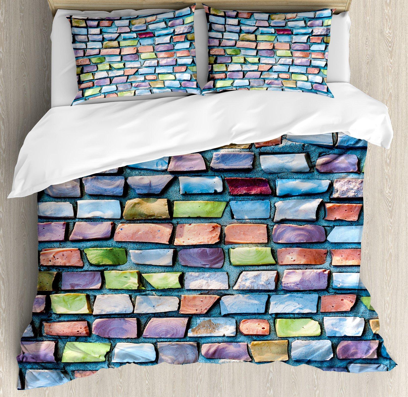 

Красочный Плиточный Пододеяльник Для Детей Подростков Взрослых Легкие Пуховые Пододеяльники Декор Спальни 2 Наволочки 1 Пододеяльник Без Одеяла EU Single(135x200cm)