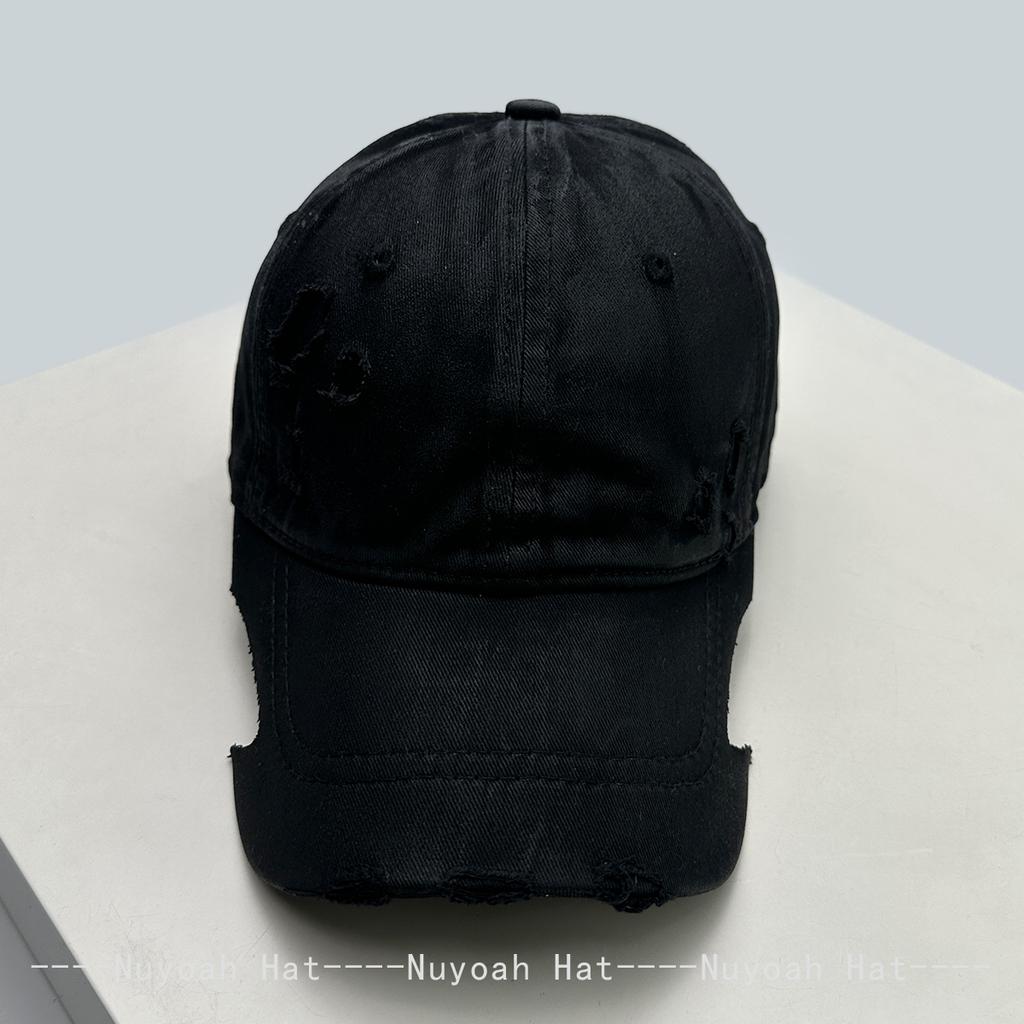 Baseball Wax Brush Style Broken Women  Men Her Him For Fresh Caps Peaked Hats Sunshade Irregular Brim Versatile Personal Distress Fashion Retro