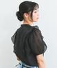 balloon sleeve peplum white [BIS] Cool-to-the-touch shirt, women's, (11)