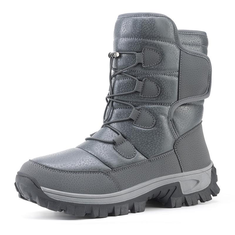 Fashion 2025Warm Men Plush Snow Boots High Top Winter Men's Boots Waterproof Winter Motorcycle Outdoor Anti-Slip Men Hiking