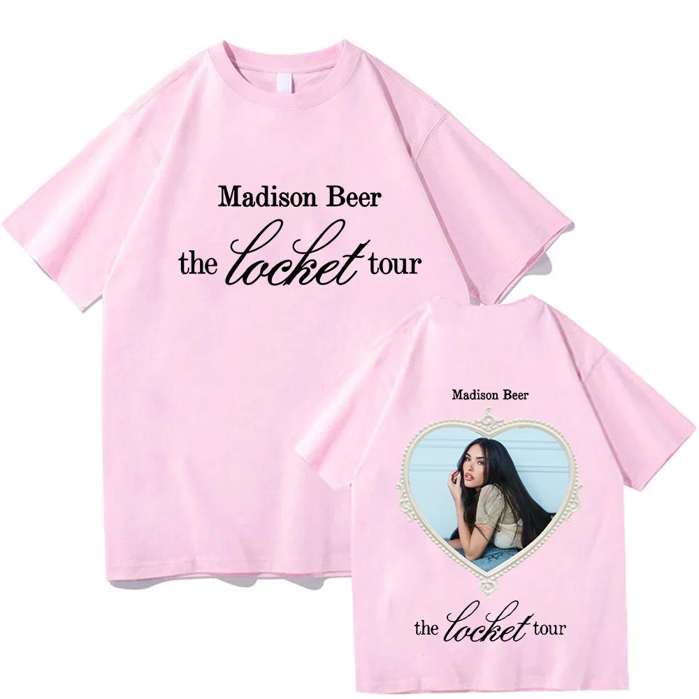 Madison Beer The Locket Tour 2026 T-Shirts Pure Cotton Fashion Casual Aesthetic Graphic Unisex Fans Shorts Sleeve Vintage Tops