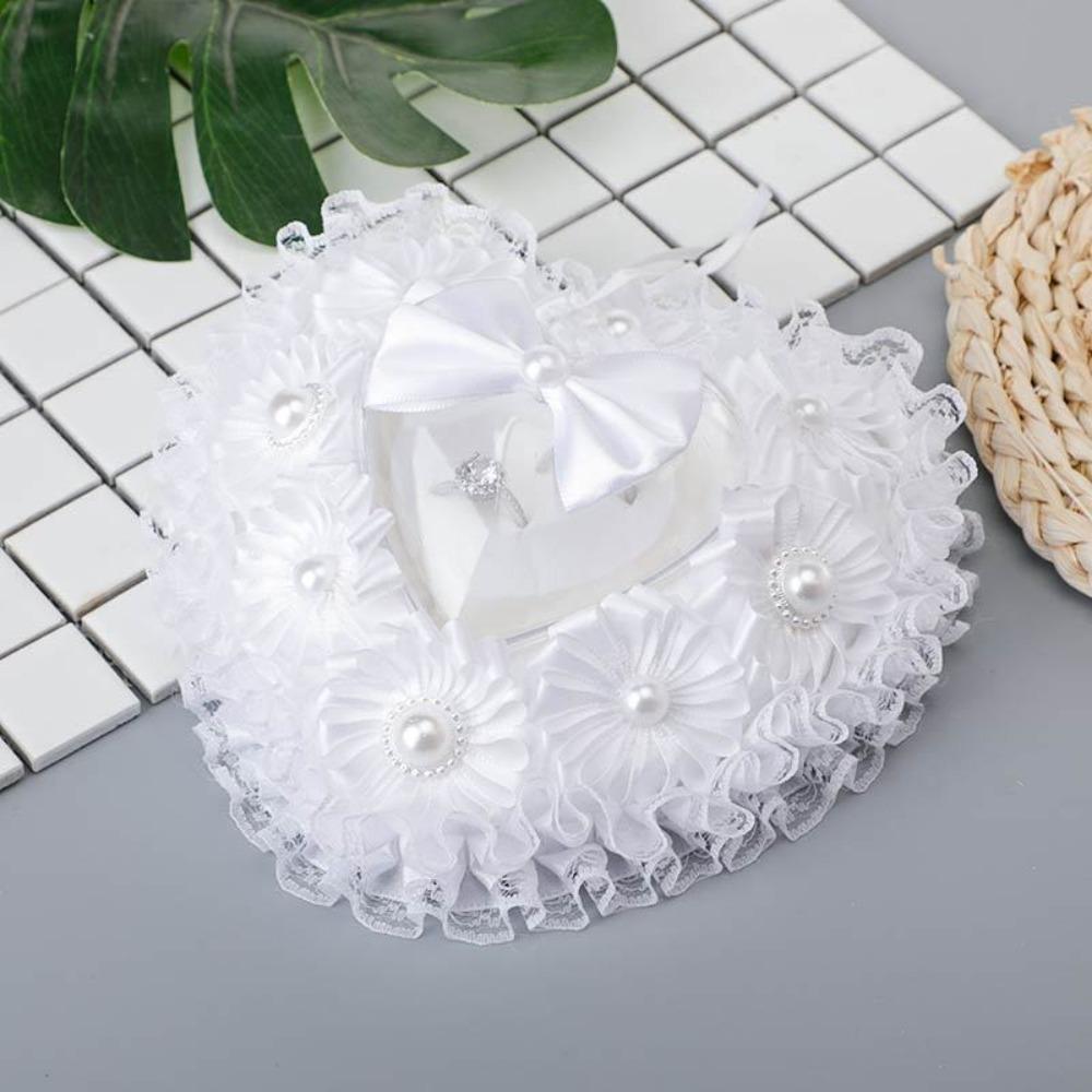 Flower Decorated Ring Bearer Box Vintage Rose Wedding Ring Box Proposal Ring Box  Wedding Ceremony