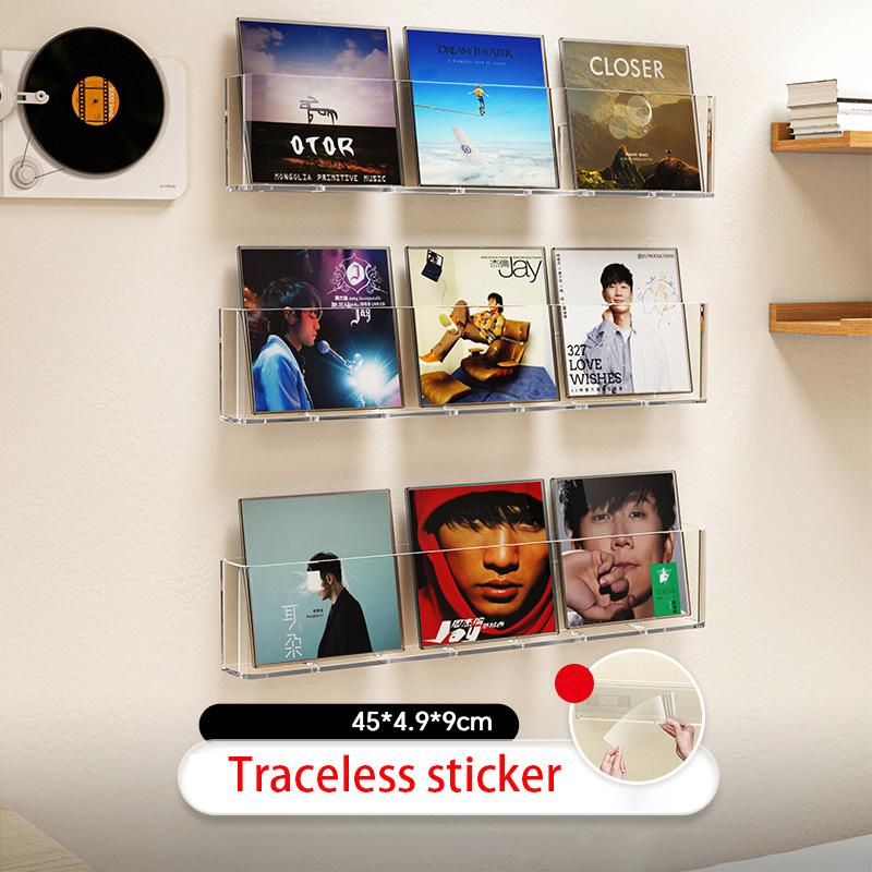 Wall Vinyl Records Rack Acrylic Brochure Holder Hanging Child Picture Book Shelf Literature File Magazine Comic Display Stand