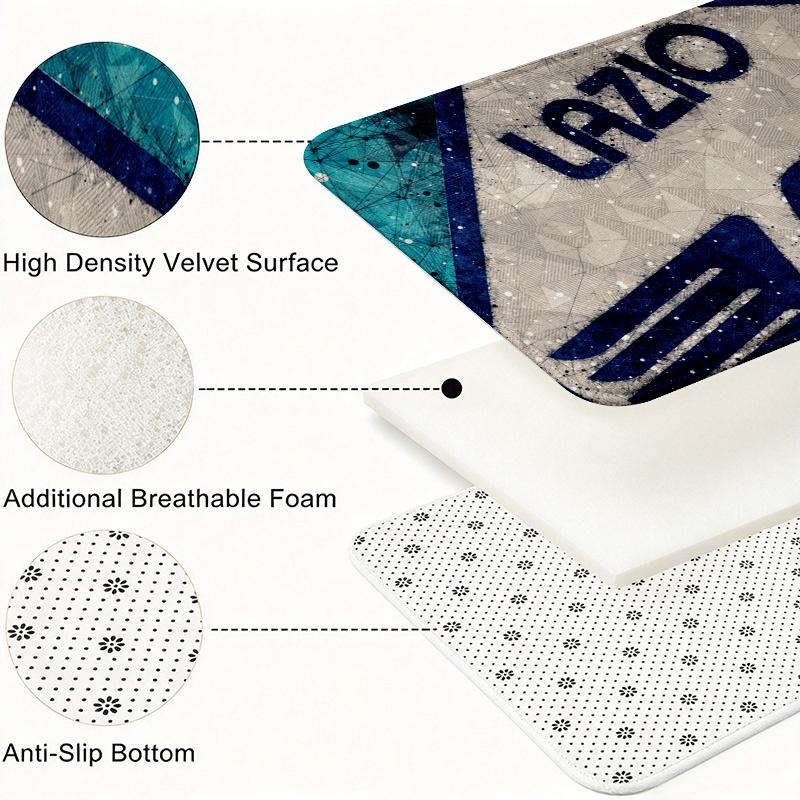 Lazio Print Flannel Kitchen Mat Christmas Soft Area Rug Non Slip Floor Carpet Home Decoration